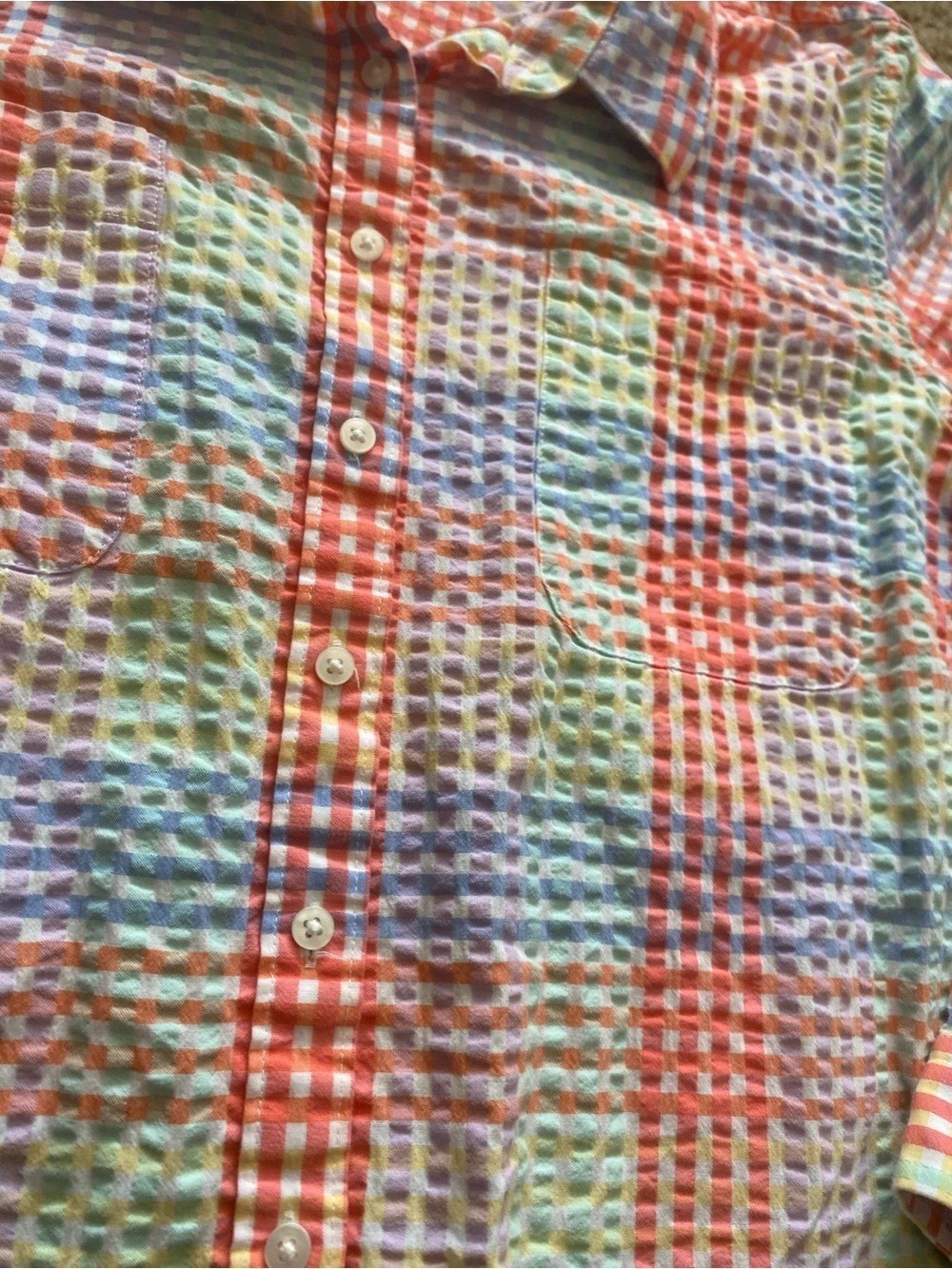 L.L.Bean Plaid Cotton Button Down XL PET Like New - Picture 5 of 10